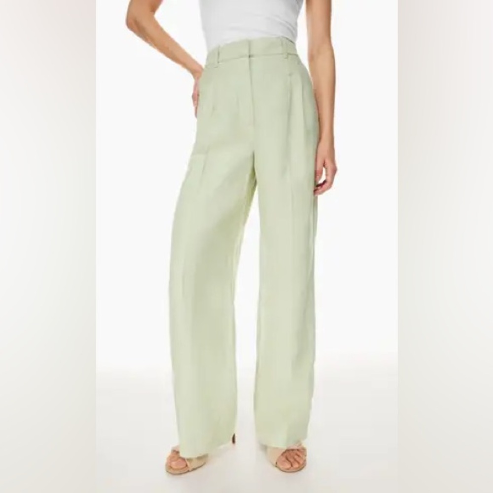 Aritzia Wilfred Effortless Wide Leg Pants High-Rise Linen
